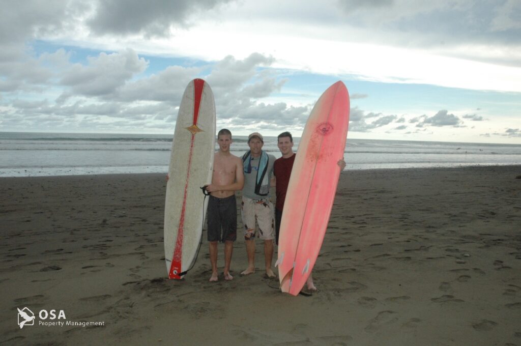 surfing at dominical beach 